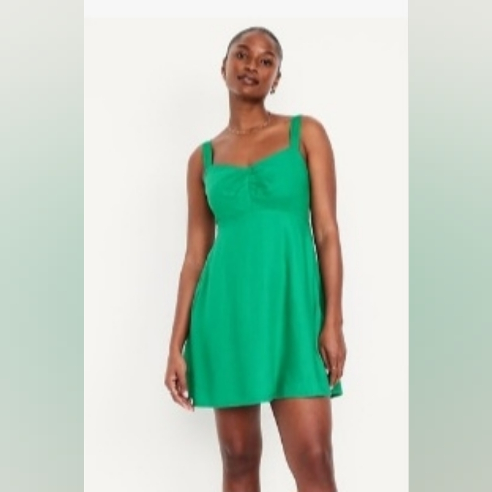 Old Navy Fit & Flare Green Sweetheart Sundress With Pockets NWOT Size XL